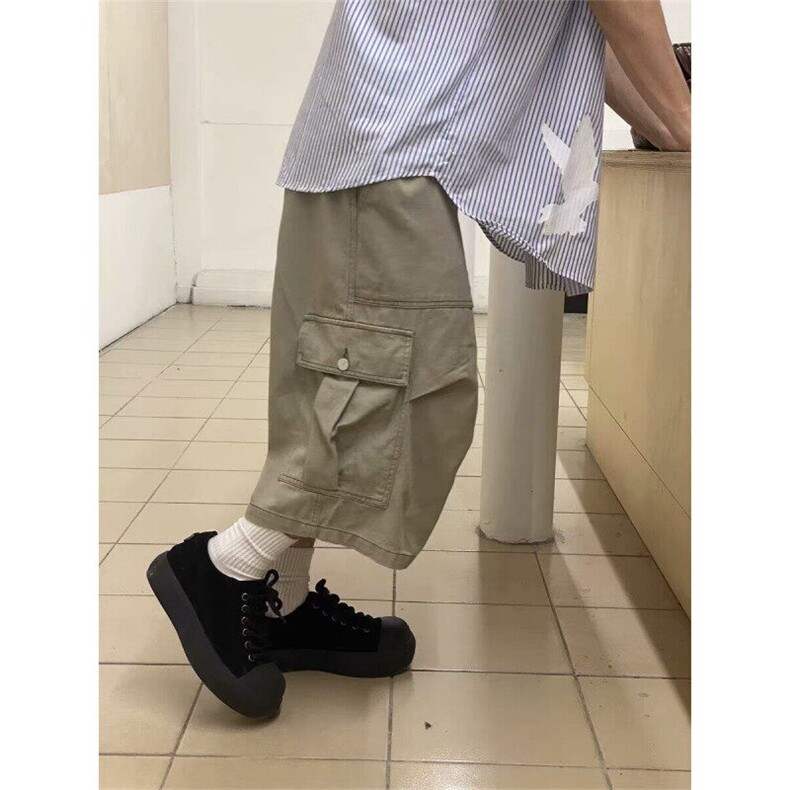 W9643-P45网图现货美式复古大口袋工装短裤夏季新款休闲七分裤,男装牛仔裤,星座1608-2