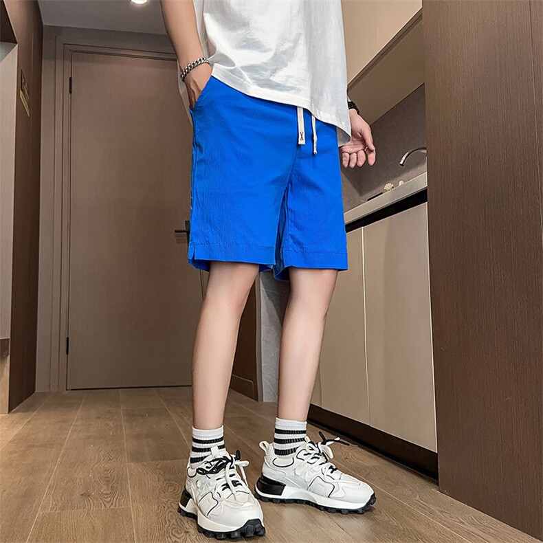 泡泡格夏季新款水洗刺绣短裤男休闲宽松五分裤沙滩裤-DK03-P27,男装牛仔裤,星座310B-3