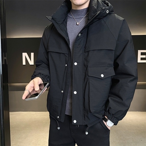 羽绒服男外套标50白鸭绒休闲时尚纯色上衣连帽款B317/6085/P245图片