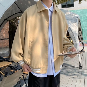 美式高街印花棒球服外套男秋季港风潮牌pu皮拼接夹克情侣褂图片