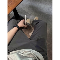春秋季速干凉感轻薄透气褶皱西裤宽松休闲直筒纯色基础长裤潮，男装休闲裤，星座506A