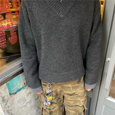 F09-P68高质量柔软北极绒假两件毛衣，男装针织衫/毛衣，电商B323A