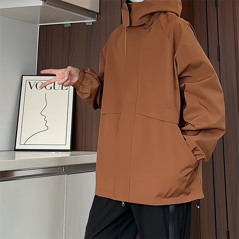 JK9086/P75春装新款个性可拆卸帽子外套男防风防水冲锋衣夹克男，男装夹克，电商A141