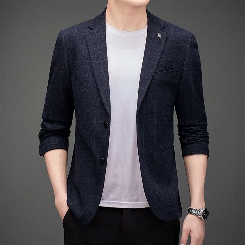 DJ3053钱塘2020-3新款时尚休闲简约百搭中年男士西服外套P152,男装西服,钱塘207-3