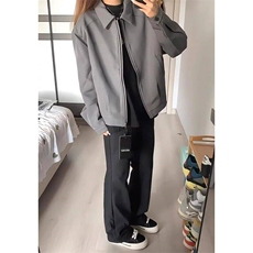 黑色垂坠感微喇西裤男春夏季高级感cleanfit裤子直筒休闲西装裤子，男装夹克，星座1008