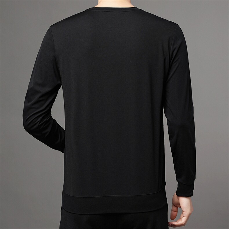 秋季男士长袖卫衣圆领体恤印花纯棉中年商务休闲上装衣服打底衫,男装卫衣,电商B212（原钱塘6029）