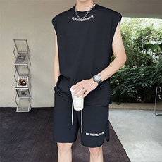 23年男士无袖套装运动套装A210-TZ8801-P75，男装休闲套装，电商A210