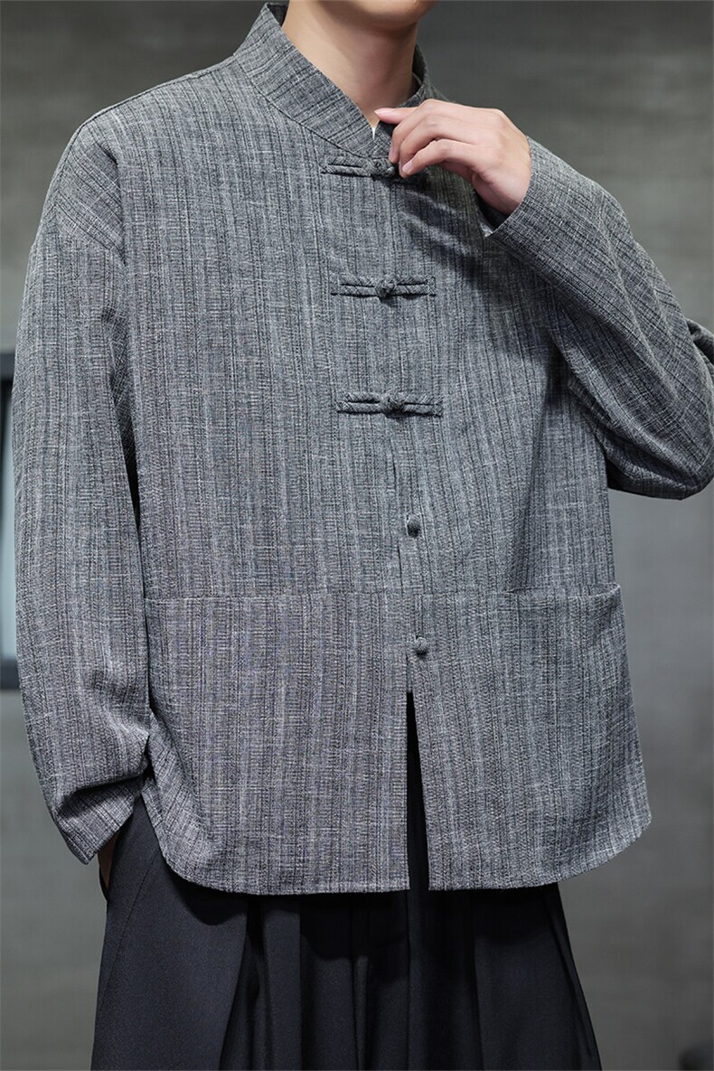 2025春季新款男装风唐装盘扣衬衫新中式汉服衬衣C167-P65,男装衬衫,电商B277(原6028)