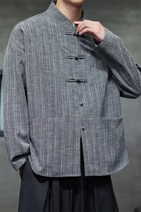 2025春季新款男装风唐装盘扣衬衫新中式汉服衬衣 C167-P65图片