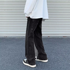 美式vibe裤子ins高街黄泥染铆钉工装牛仔裤男宽松直筒裤N2809-p42，男装牛仔裤，星座1008