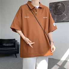 2025夏季新品男士撞色拼接polo衫潮流大码半袖上衣PL02P45，男装T恤，星座417-3