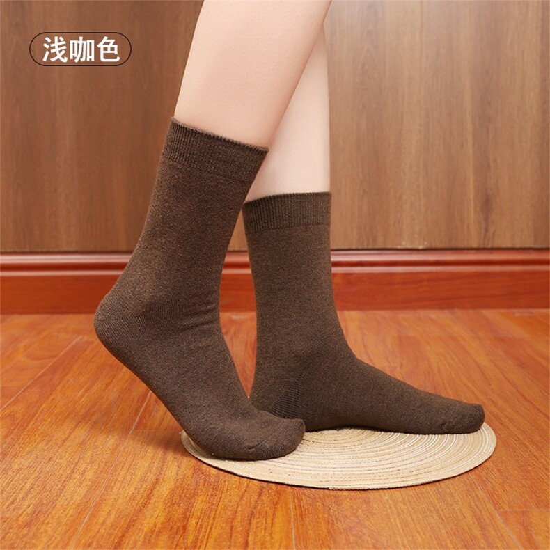 平面羊毛袜男女同款四季通用男女同款一盒五双，袜子，三权袜业