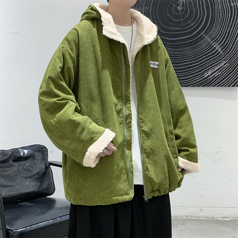DM72-P120现货男装冬款加厚宽松灯芯绒中性情侣港风棉衣外套,男装棉衣,电商D321-1