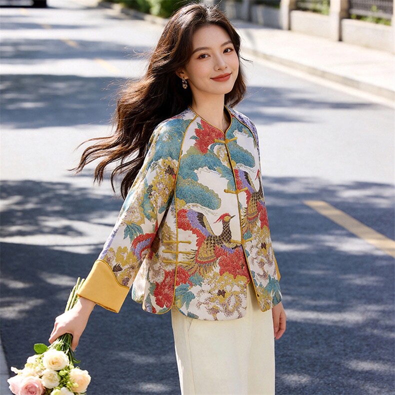 芷墨春季复古新中式盘扣显瘦外套日常通勤显高显瘦唐装减龄外套女,女装短外套,芷墨服饰