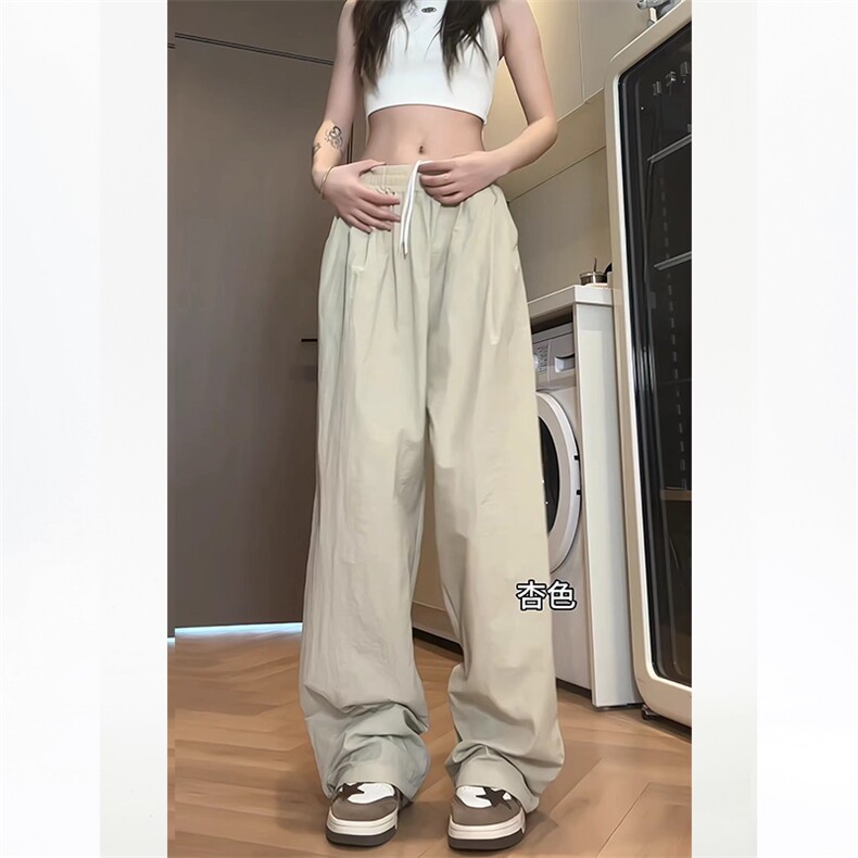 K826-P30 夏季多巴胺男女情侣款休闲裤宽松直筒拖地裤沙滩速干裤图片