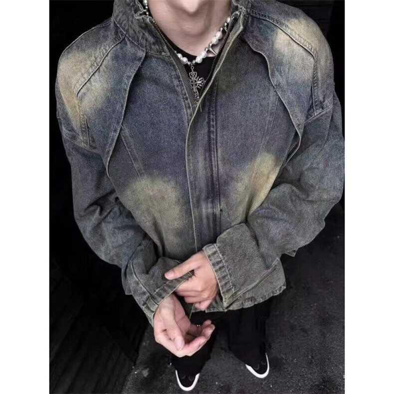 水洗牛仔外套男春秋款cleanfit解构设计感美式高街夹克31822-p73,男装夹克,星座1008