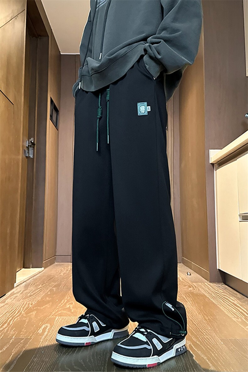 2024春季新款内景大码港风菠萝格直筒卫裤M-5XHK24049-特P35,男装休闲裤,电商A022