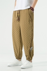 新款男士休闲裤风高品质提花潮九分裤拼接K301-P65控88，男装休闲裤，电商A227