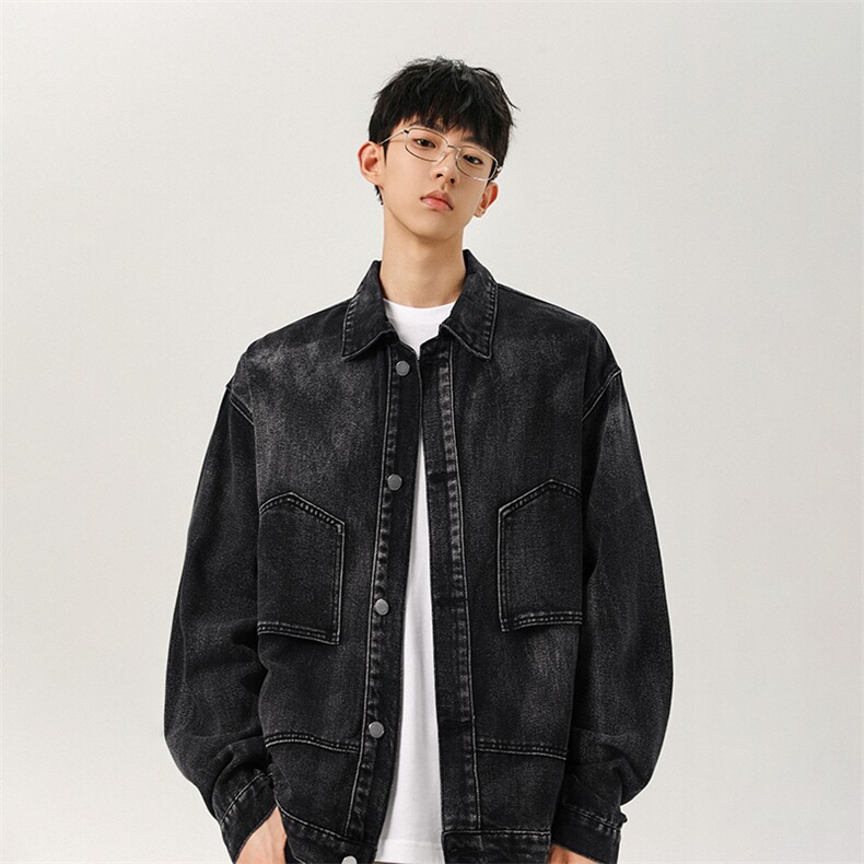 秋季新款2025倒装工装牛仔外套男美式水洗休闲夹克-A2192P68控108,男装夹克,电商B241