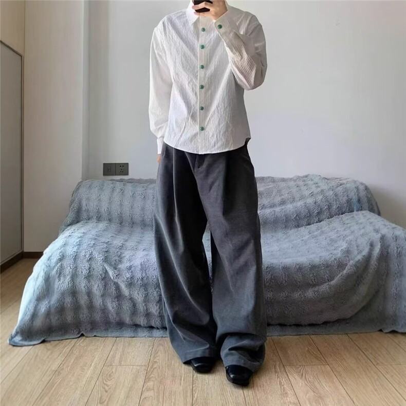 2025年原创设计长袖衬衫男高级感衬衣春秋休闲百搭外套,男装衬衫,星座506A