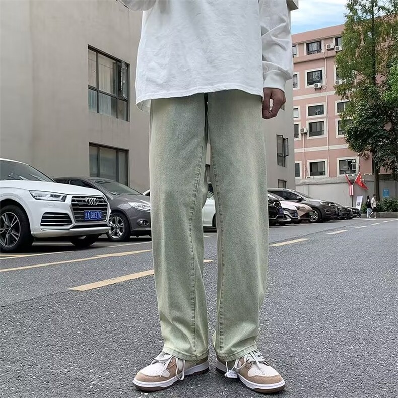 牛仔裤复古美式休闲裤潮牌宽松直筒长裤男女秋冬N0506-P43,男装牛仔裤,星座308B-1