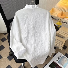 得物品质秋款男衬衫条纹提花宽松长袖衬衣CS0105P45，男装衬衫，星座1013-1