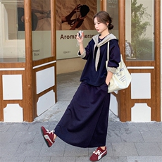 学院风休闲套装裙女2025秋季新款可拆卸格子连帽卫衣半身裙两件套，女装套装/套裙，2C115