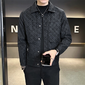 男士皮衣加绒加厚秋冬季2025新款痞帅潮牌皮夹克 A313-K9935-P155图片