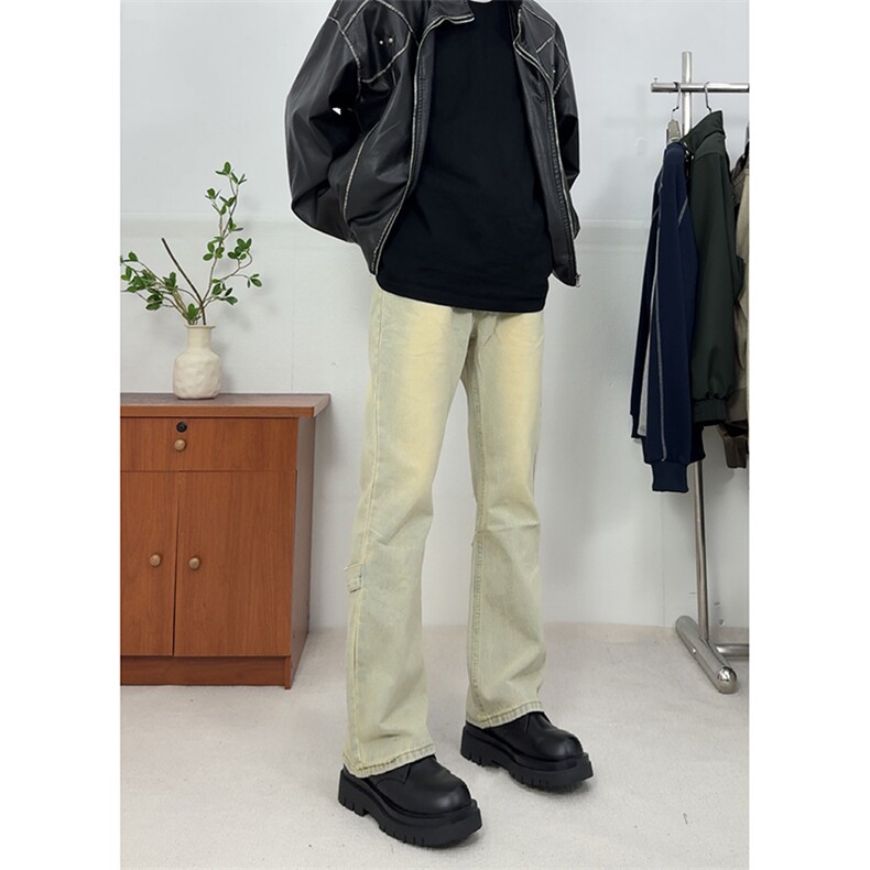 美式ins高街vibe水洗加绒牛仔裤货号加绒K2316P70常规P55,男装牛仔裤,电商A063