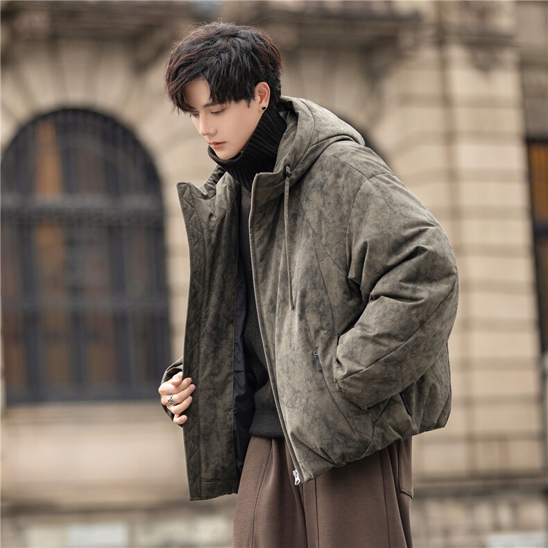 肌理纹连帽羽绒服加厚保暖防风白鸭绒羽绒外套男2788-P395控798,男装羽绒服,电商A355（原A415）