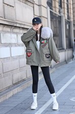 狐狸大毛领冬装新款派克外套，其它，维多利亚