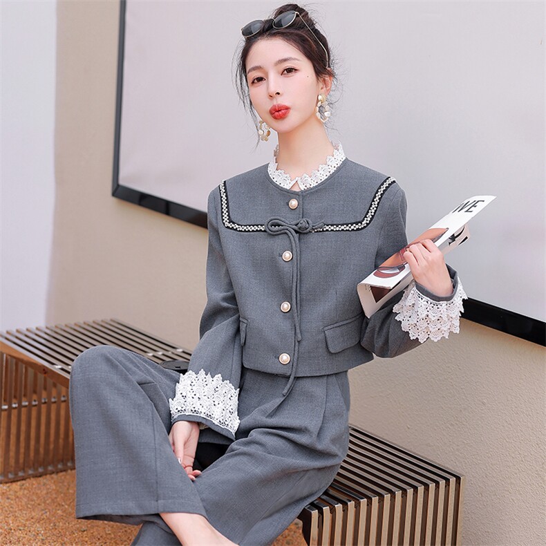 高级感小香风套装阔腿裤两件套2025新款女春秋网红炸街时尚洋气,女装套装/套裙,韩蜜菓