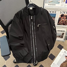 双拉链飞行服夹克男女春秋休闲短款外套上衣8896P70，男装夹克，星座410-2