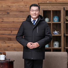 主推款新款男士中老年羽绒服加厚爸爸装绒羽绒服中长款外套，男装羽绒服，钱塘6003（原4033）
