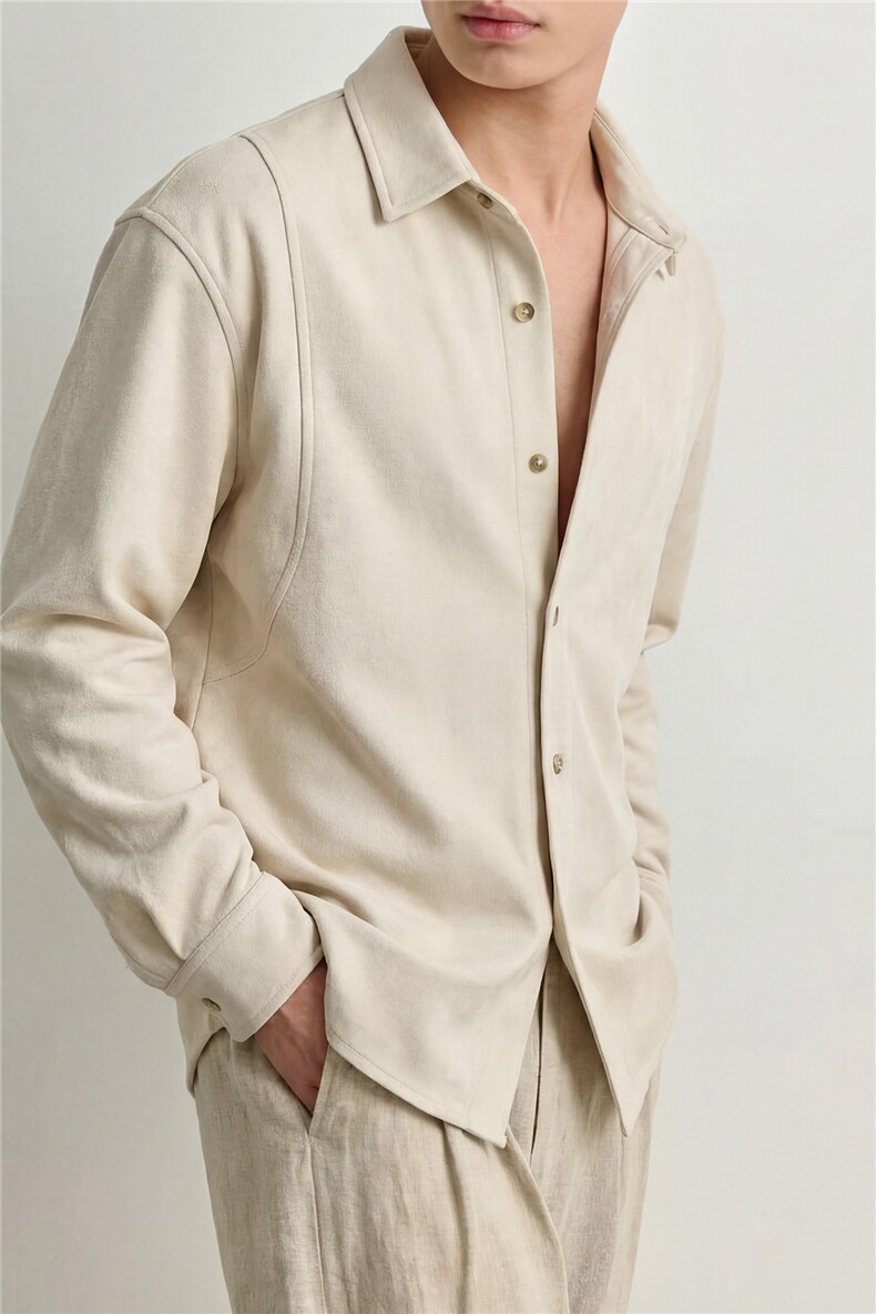 轻熟风2026高品质提花垂坠感痞帅衬衫寸衫A236-0819-P80,男装衬衫,电商A236