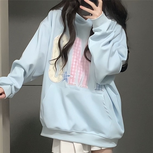 5342-P50原版做工#贴布刺绣休闲宽松卫衣薄款/加绒图片