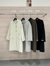 冬上新！韩版宽松显瘦百搭立领设计款2025冬新款羊毛，女装双面呢大衣，依嘟服饰