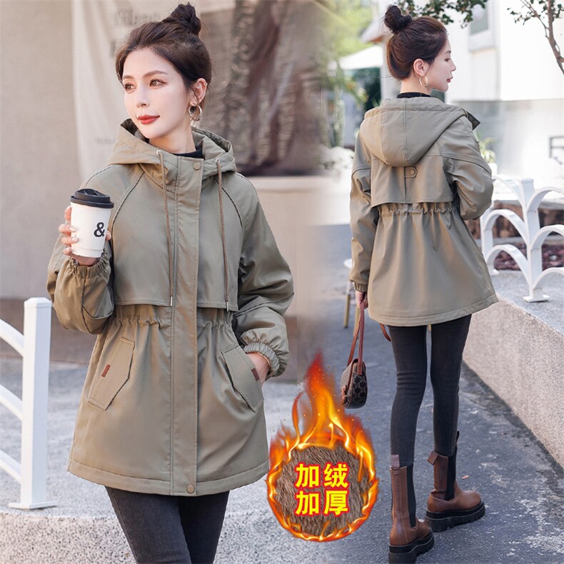 时尚洋气加绒加厚外套女2025冬季新款宽松显瘦工装派克服棉服,女装棉衣/棉服,以桐