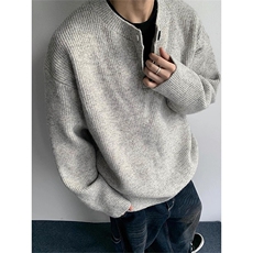 亨利领毛衣男款冬季慵懒风高级感针织衫cleanfit外套MYG297，男装针织衫/毛衣，星座516A