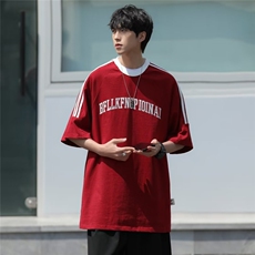 T恤男短袖韩版潮流字母刺绣高街帅2026夏季ins宽松体恤ST201-P32，男装T恤，星座412