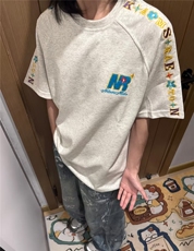 H0695-P35重工刺绣新款花植休闲宽松短袖T恤棉，男装T恤，星座617A-2