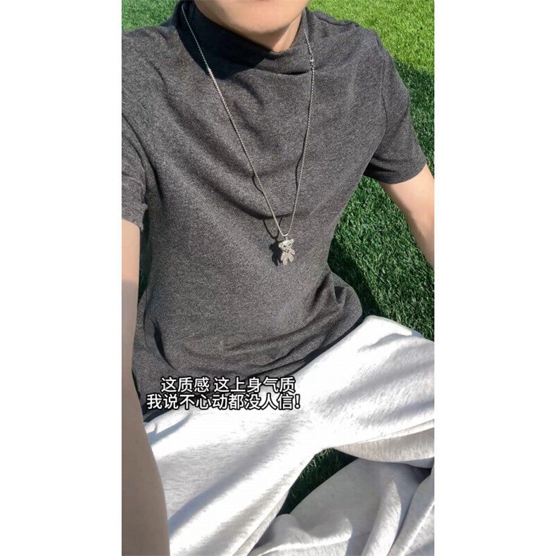 XZ809A/GGD01/P35/控48索罗那冰丝情侣半高领T恤,男装T恤,星座809A(原222-1)