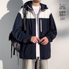 【UPF50+防晒衣】X2381-TP40控价68夏季新款拼色透气连帽上衣男，男装夹克，电商A102-1