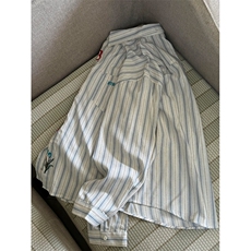 网图有货美式复古条纹衬衫男宽松刺绣休闲情侣衬衣女A317-P48，男装衬衫，星座1505