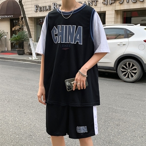 男生运动套装韩版潮流夏季两件套帅气短袖篮球短裤一套TZ04-P35图片