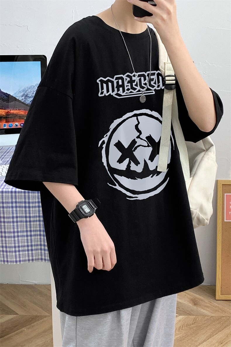 自拍港电商A088-DT8092-TP20100棉夏装宽松短袖T恤控35无差价,男装T恤,电商A088
