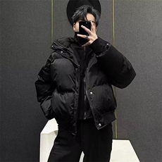 新款韩版假两件棉服男痞帅黑色加绒加厚立领棉衣休闲外套MC440，男装棉衣，星座1116A（原606A-3）