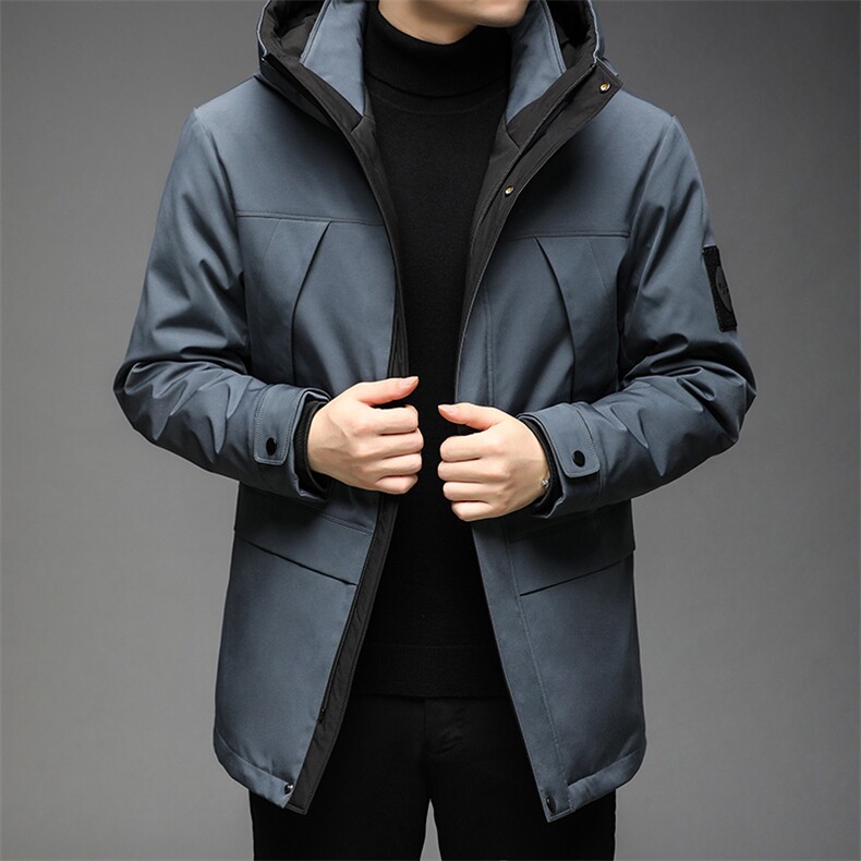 爸爸羽绒服男中老年人中长款男装中年男士连帽冬装QLMF82103-P290,男装羽绒服,电商B212（原钱塘6029）