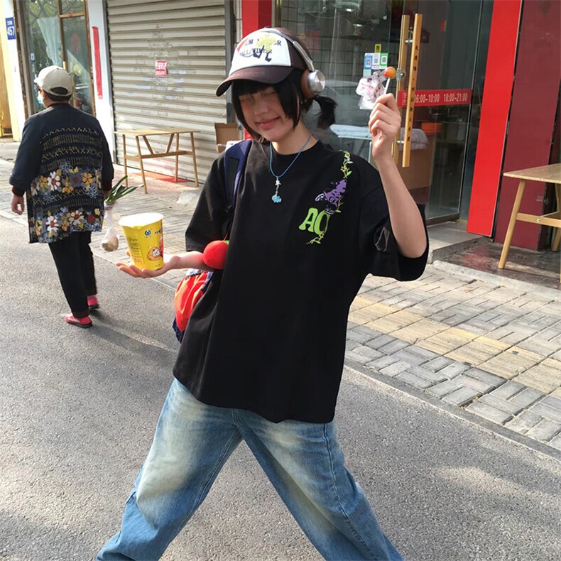 万针全刺绣工艺高品质260克双纱纯棉美式高街短袖T恤特P33,男装T恤,电商A486