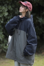 现货中性风夹克男工装拼色宽松冲锋衣外套，男装夹克，电商A157-1